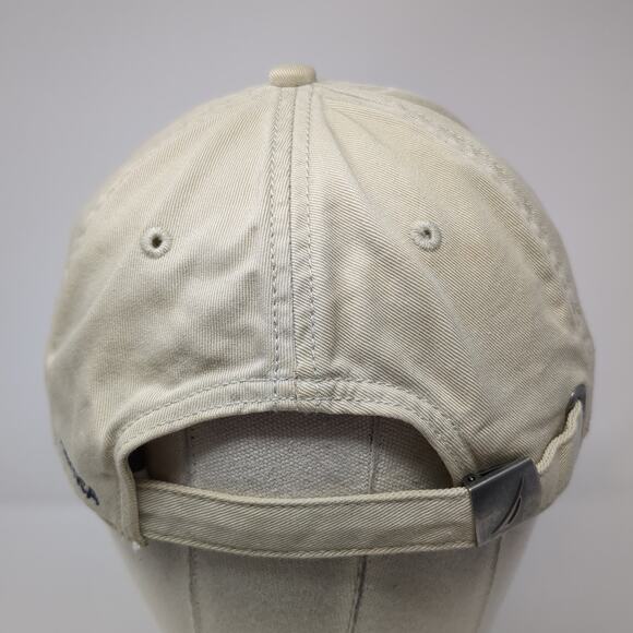 Nautica Slideback Baseball Cap Beige One Size Adjustable Embroidered 6 Panel - Picture 6 of 9